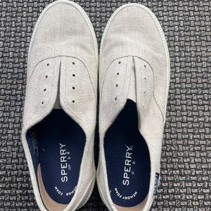 Tan Sperry Slip Ons
